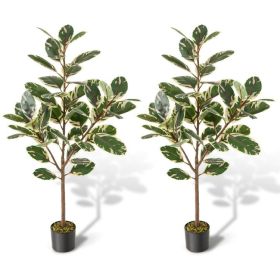 2 Pack 4.3 Feet Tall Artificial Bird of Paradise Plant Fake Banana Leaf