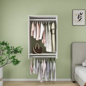 46.8 "H Livelylodge Wooden Modular Closet Strorage :Closet Organizer Modern Open Wardrobe Closet System with Hanging rod and Shelf for Bedroom&Co