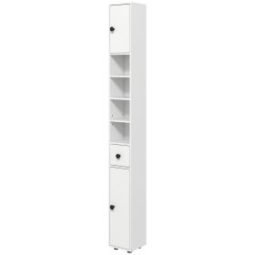 71" Tall Bathroom Storage Cabinet, Narrow Bathroom Cabinet with Open Shelves, 2 Door Cabinets, Adjustable Shelves, for Kitchen, Hallway, Living R