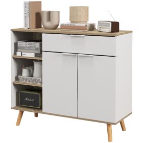 Modern Sideboard Cabinet, Freestanding Sideboards and Buffets with 2 Doors, Drawer and Adjustable Shelves