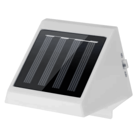 LED Solar Powered Stair Lights Dusk-To-Dawn Waterproof Garden (Color: White)