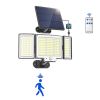 1,2 Pack Solar Lights Outdoor 348 LED Motion Sensor Lights With Remote Control  3 Head Waterproof