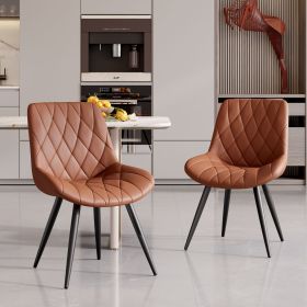 Dining Chairs Set of 2, Comfy Dining Room Chairs with Thick Cushion & Padded Backrest (Color: Ochre)